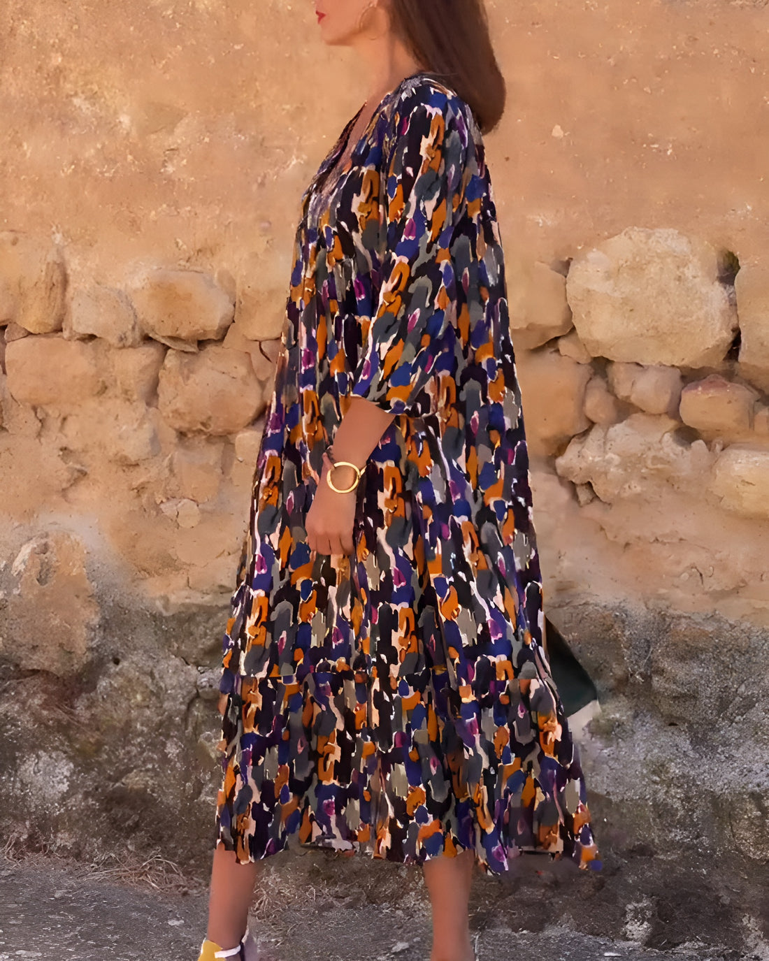 Mira | Elegant Abstract Print Dress – Flowy, Colorful & Comfortable