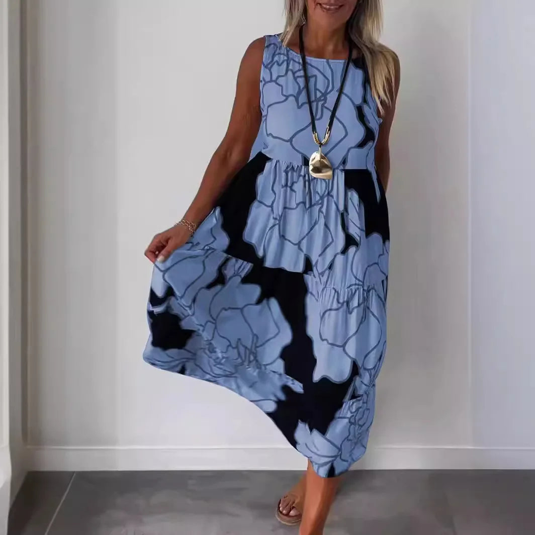 Chloe | Elegant Floral Midi Dress – Flowy, Flattering & Comfortable