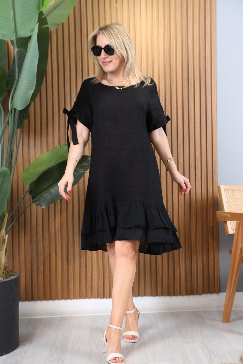 Jill | Ruffled Black Dress