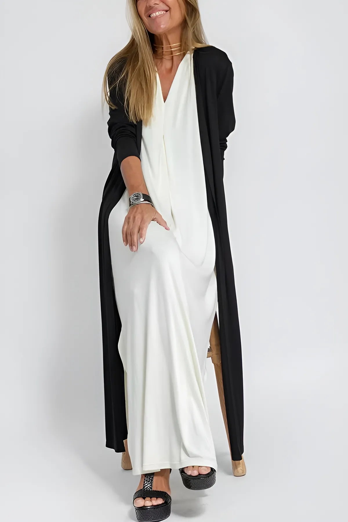 Susanne | Stylish Comfortable Maxi Dress + Free Cardigan