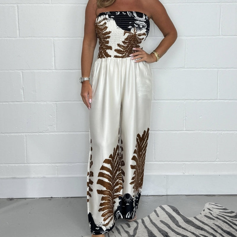 Elena | Elegant Strapless Jumpsuit – Flowy, Flattering & Comfortable