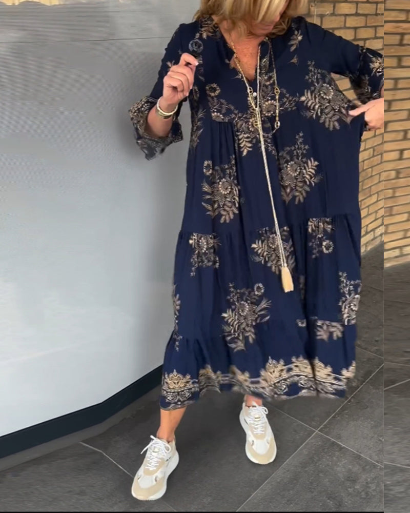 Alice | Navy Floral Maxi Dress – Soft, Flowy & Graceful