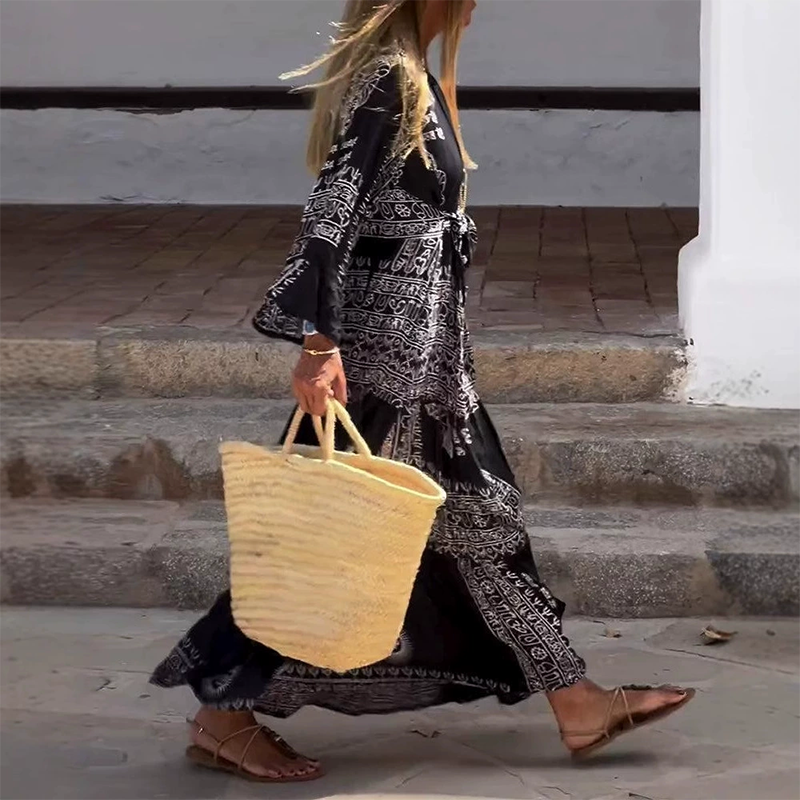 Kim | Black Boho Maxi Dress – Effortless, Flowy & Timeless