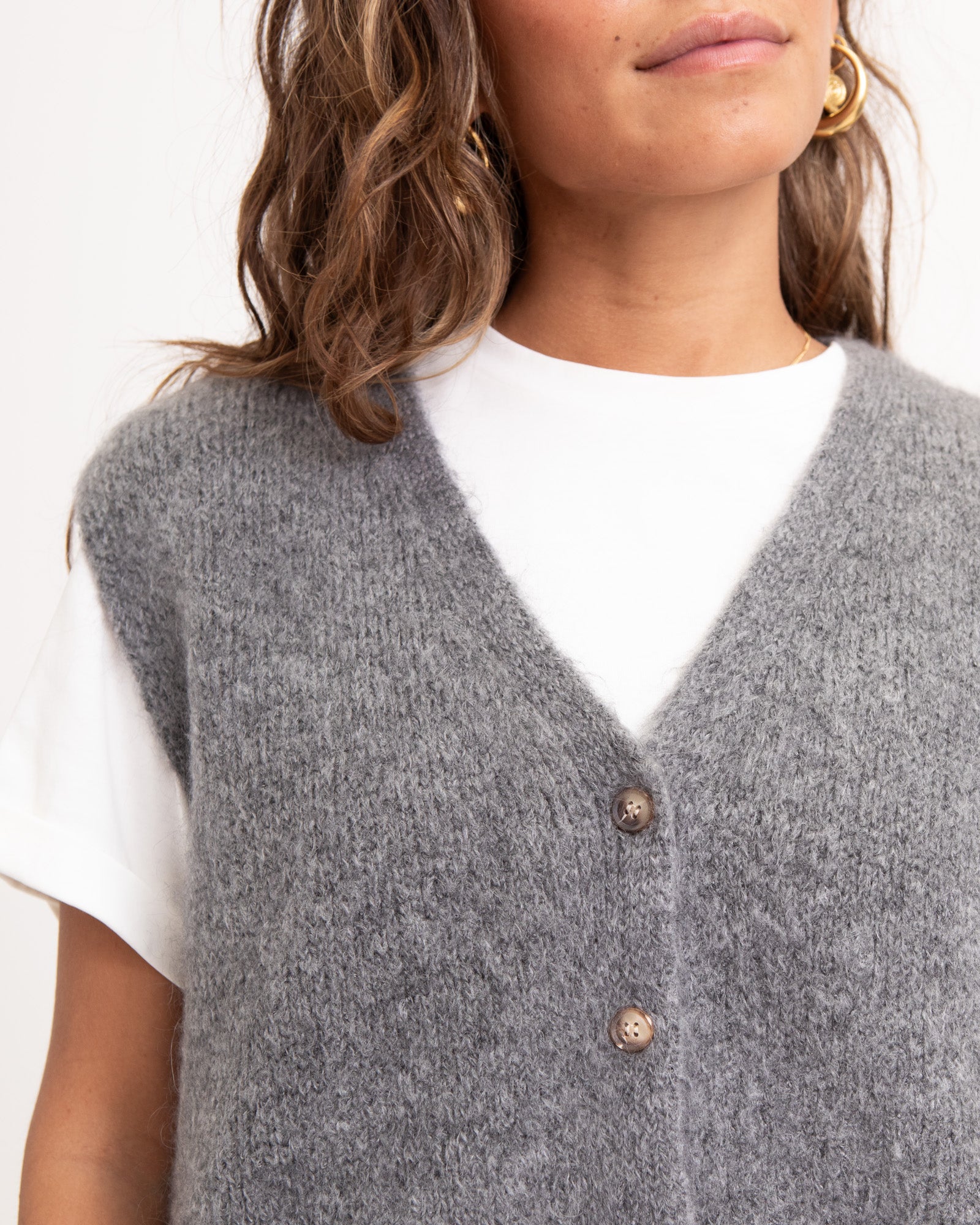 Lila | Knit Button Vest