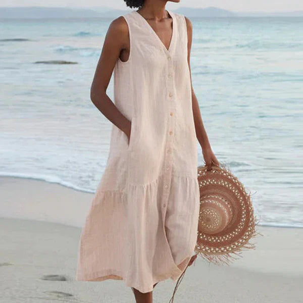 Luna | V-Neck Sleeveless Shirt Dress