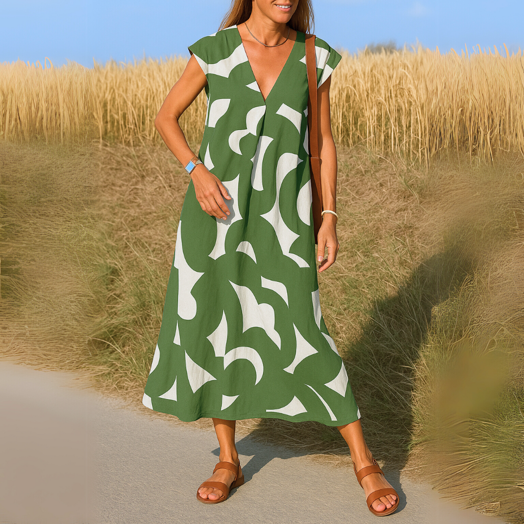 Austin | Elegant Caftan with Geometric Print – Lightweight & Breezy