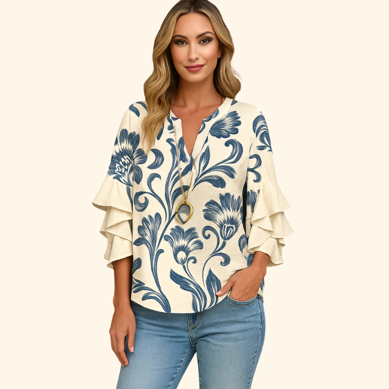 Anne | Vintage Floral Print Blouse