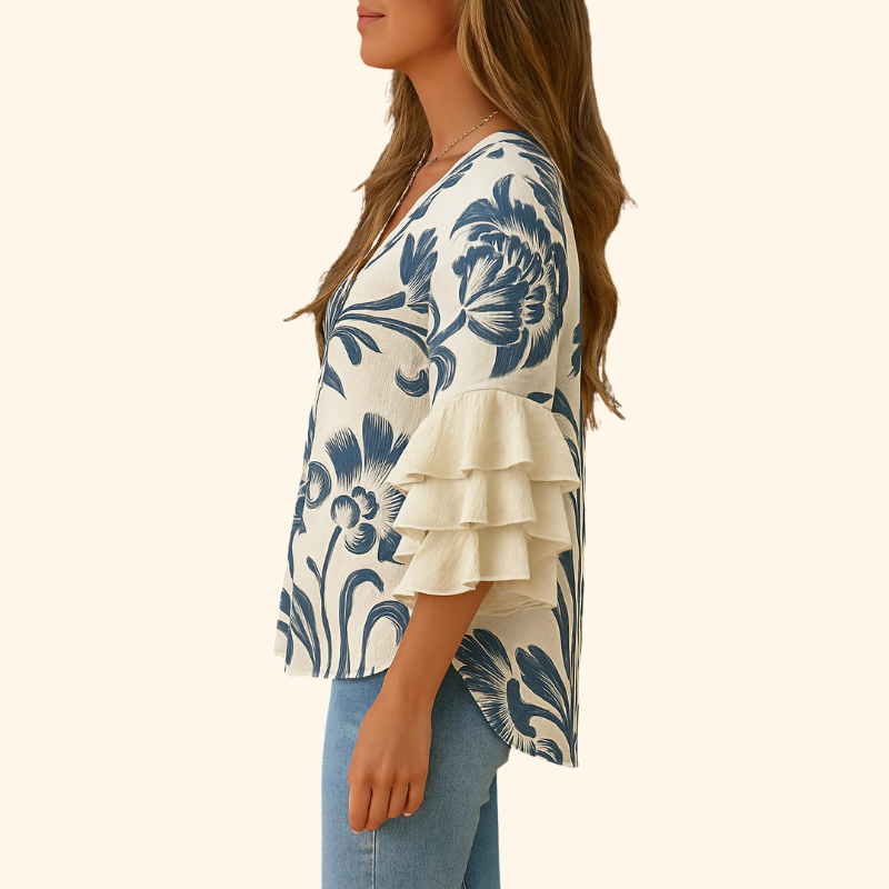 Anne | Vintage Floral Print Blouse
