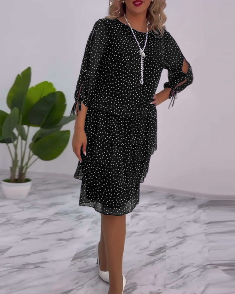 Terry | Classic Dotted Midi Dress