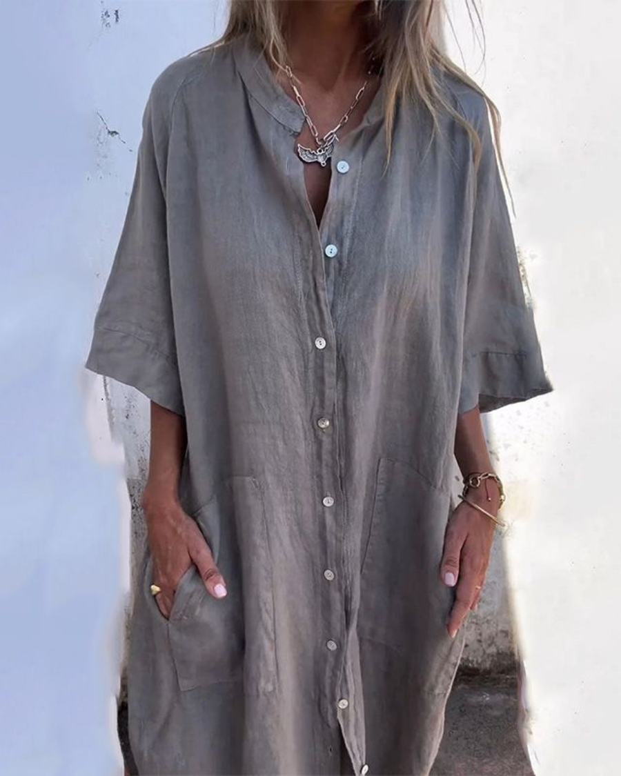 Bellingham | Long Cotton and LINEN Shirt Dress