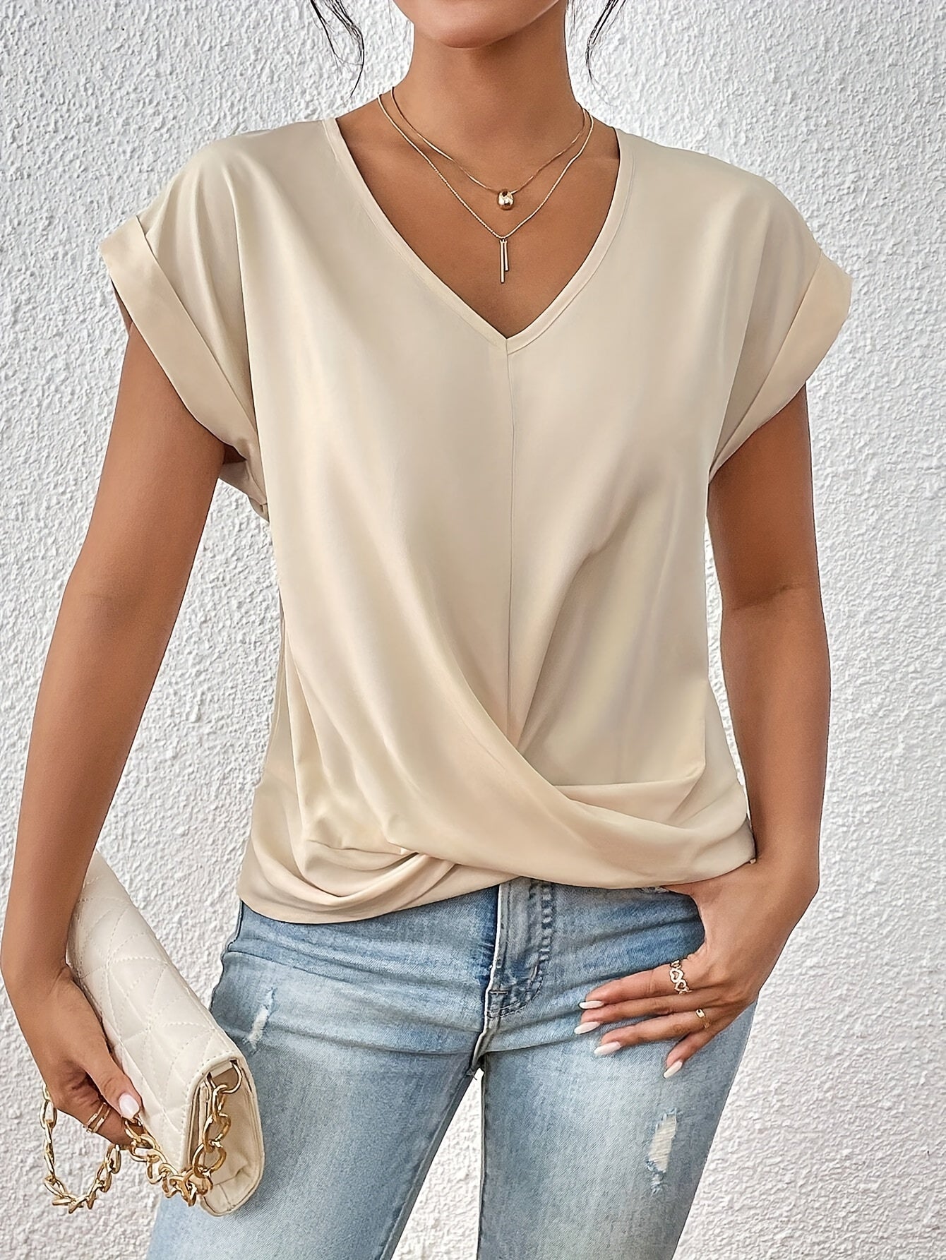 Jet | Twist Front V-Neck Top