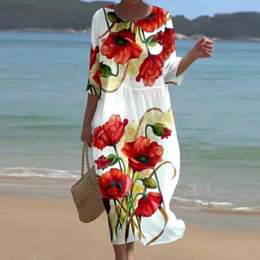 Yvonne | Floral Boho Kaftan Maxi Dress