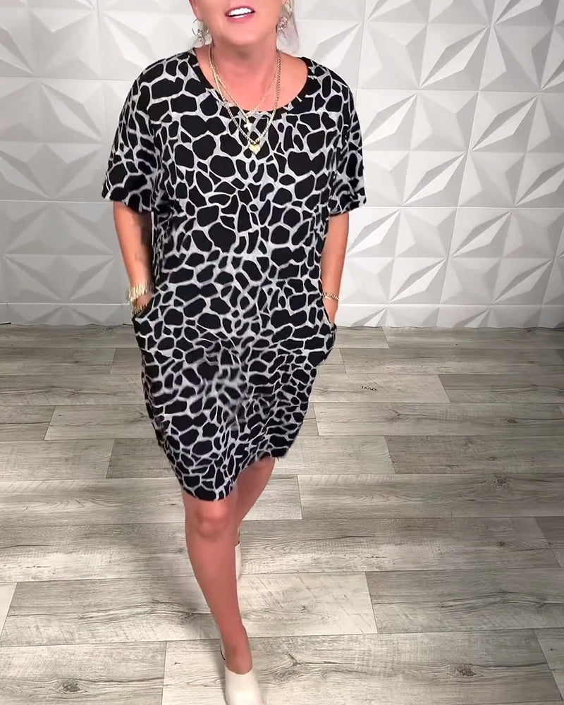 Maria | Casual Printed Dress with Round Neck