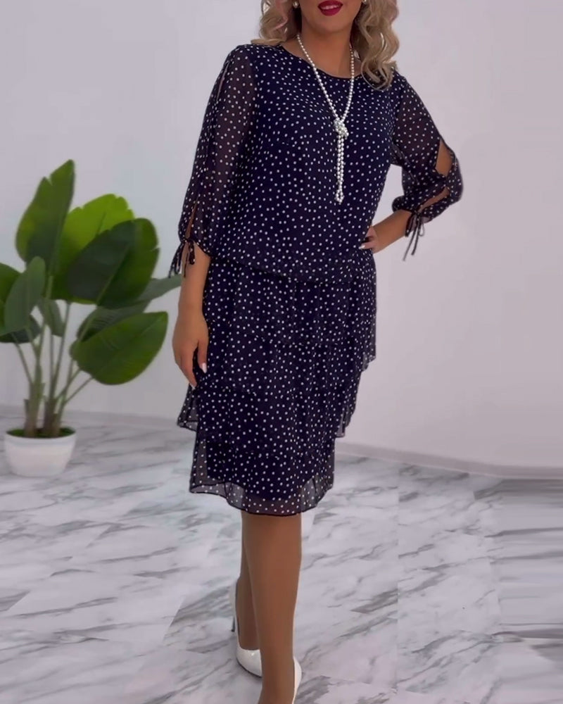 Terry | Classic Dotted Midi Dress