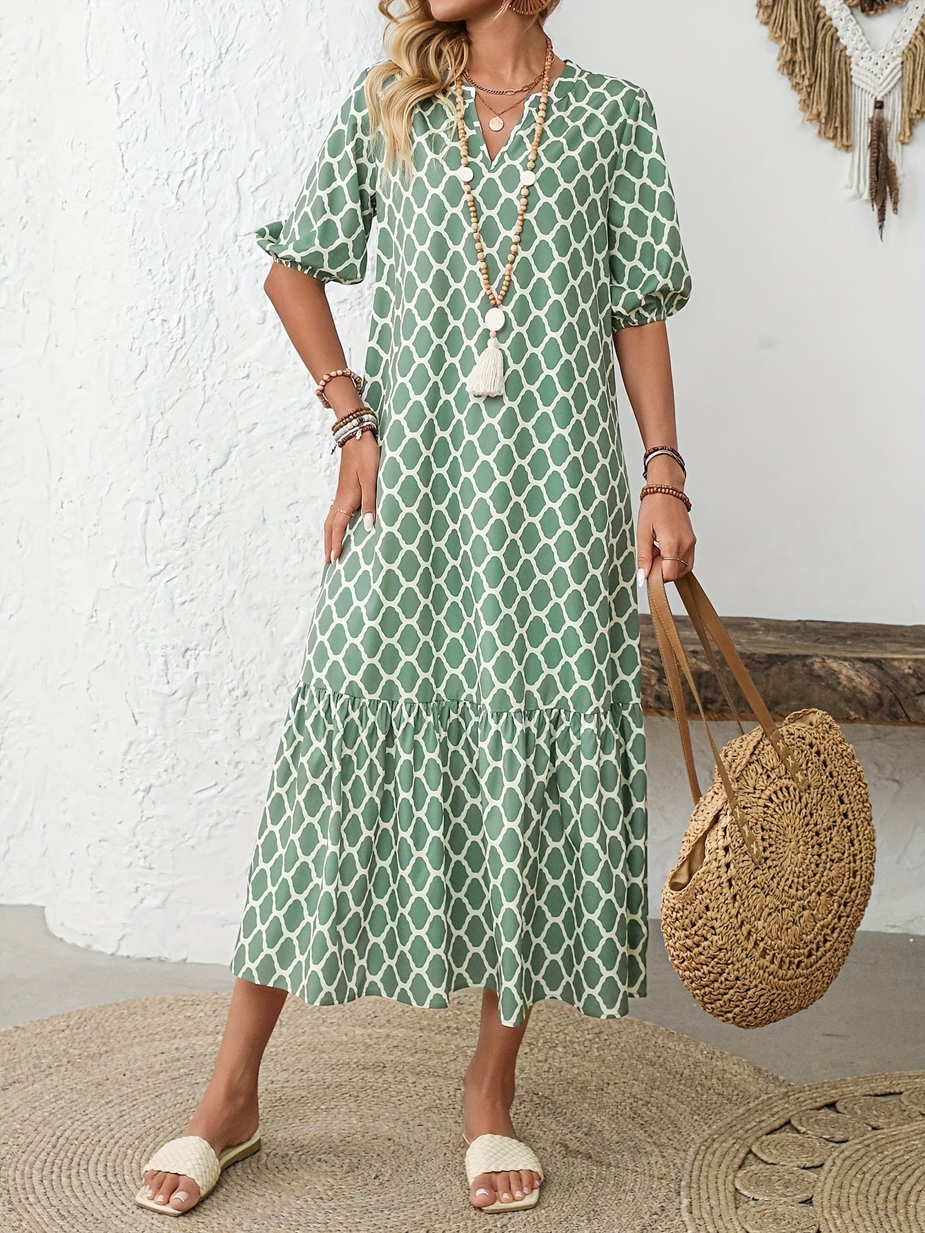 Terri | Elegant Ruffled Midi Dress