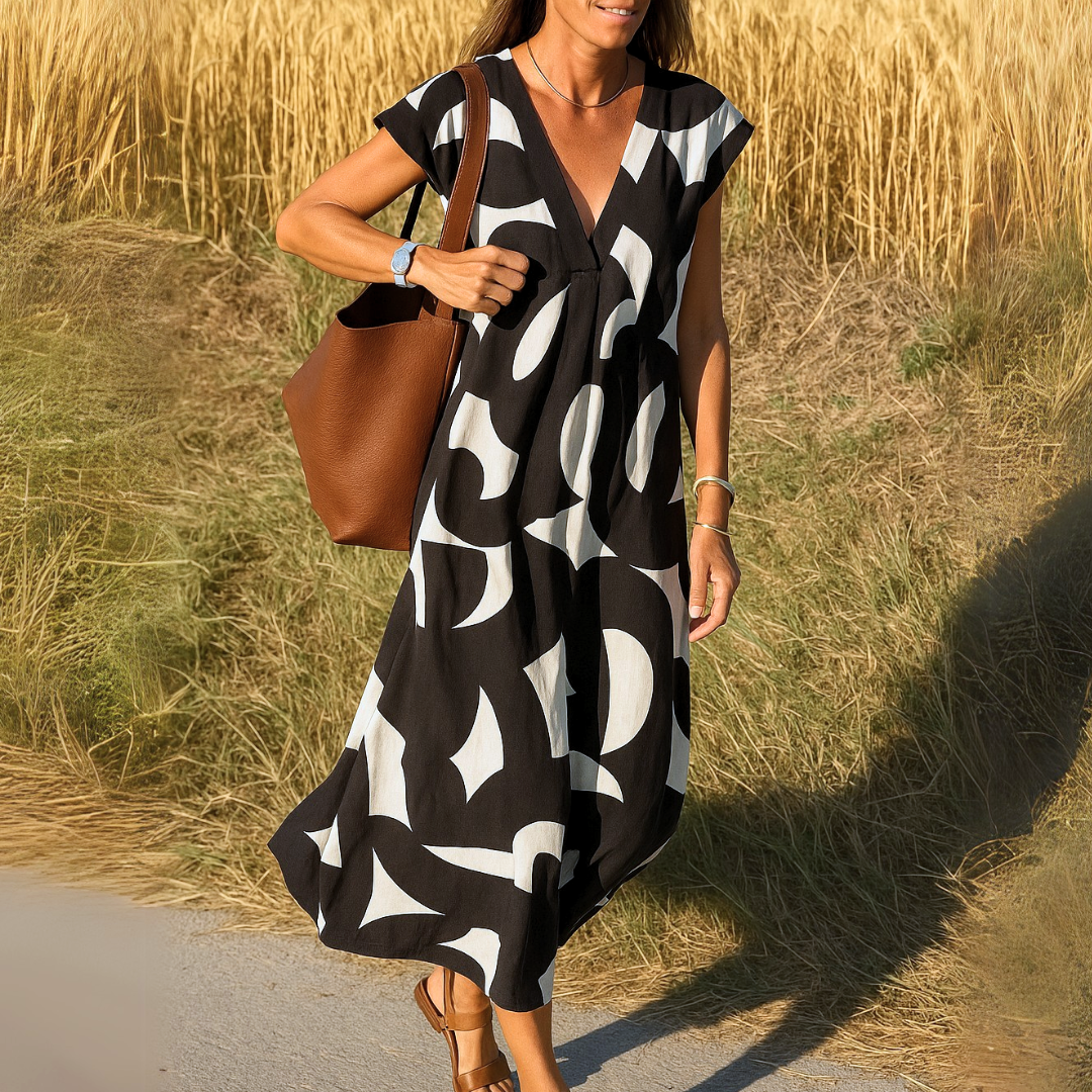 Austin | Elegant Caftan with Geometric Print – Lightweight & Breezy