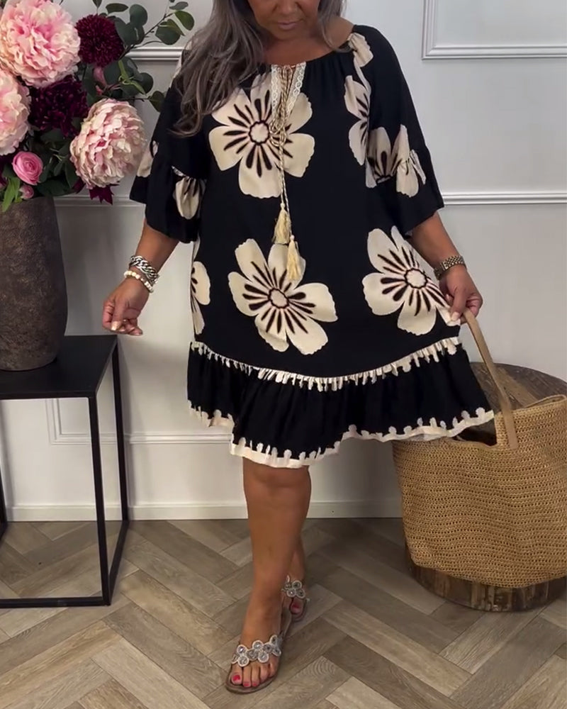 Trudy  | Bold Floral Shift Dress – Effortless & Confident