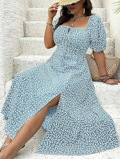 Tara | Elegant Plus Size Midi Dress – Flowy, Flattering & Comfortable