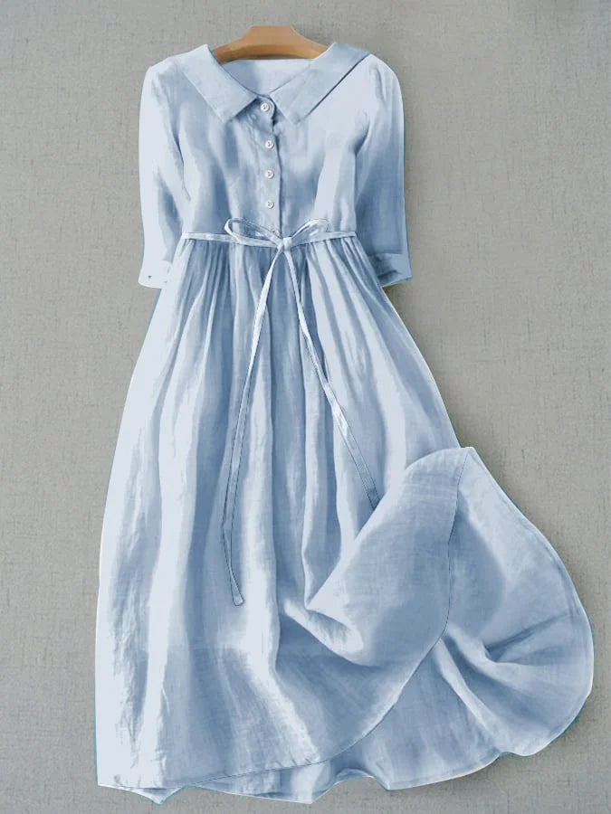 Sandi | Elegant Short Sleeve Dress with Waist Ties
