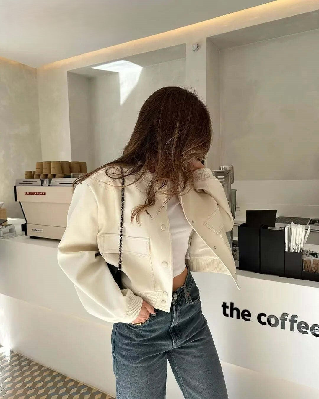 BELLA | Crop Long Sleeve Bomber Jacket