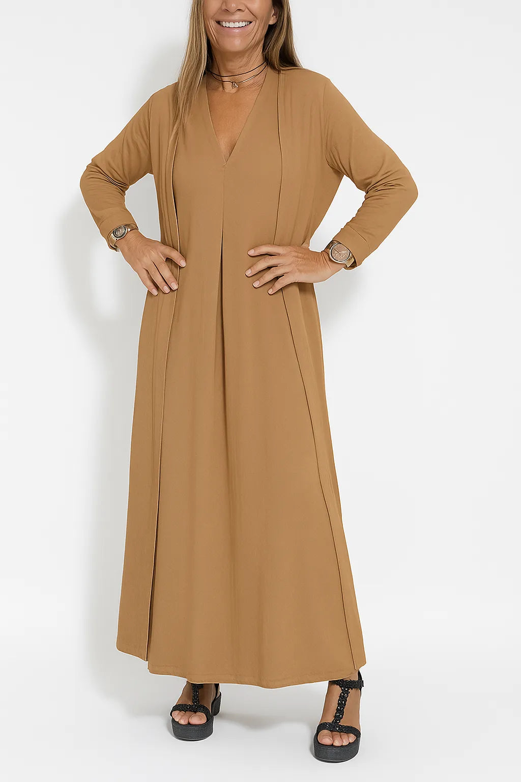 Susanne |  Stylish Comfortable Maxi Dress + Free Cardigan
