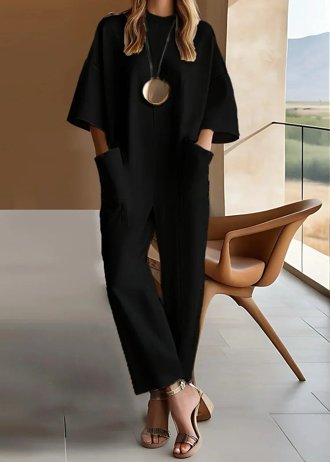 Beth | Elegant Short Sleeve Jumpsuit