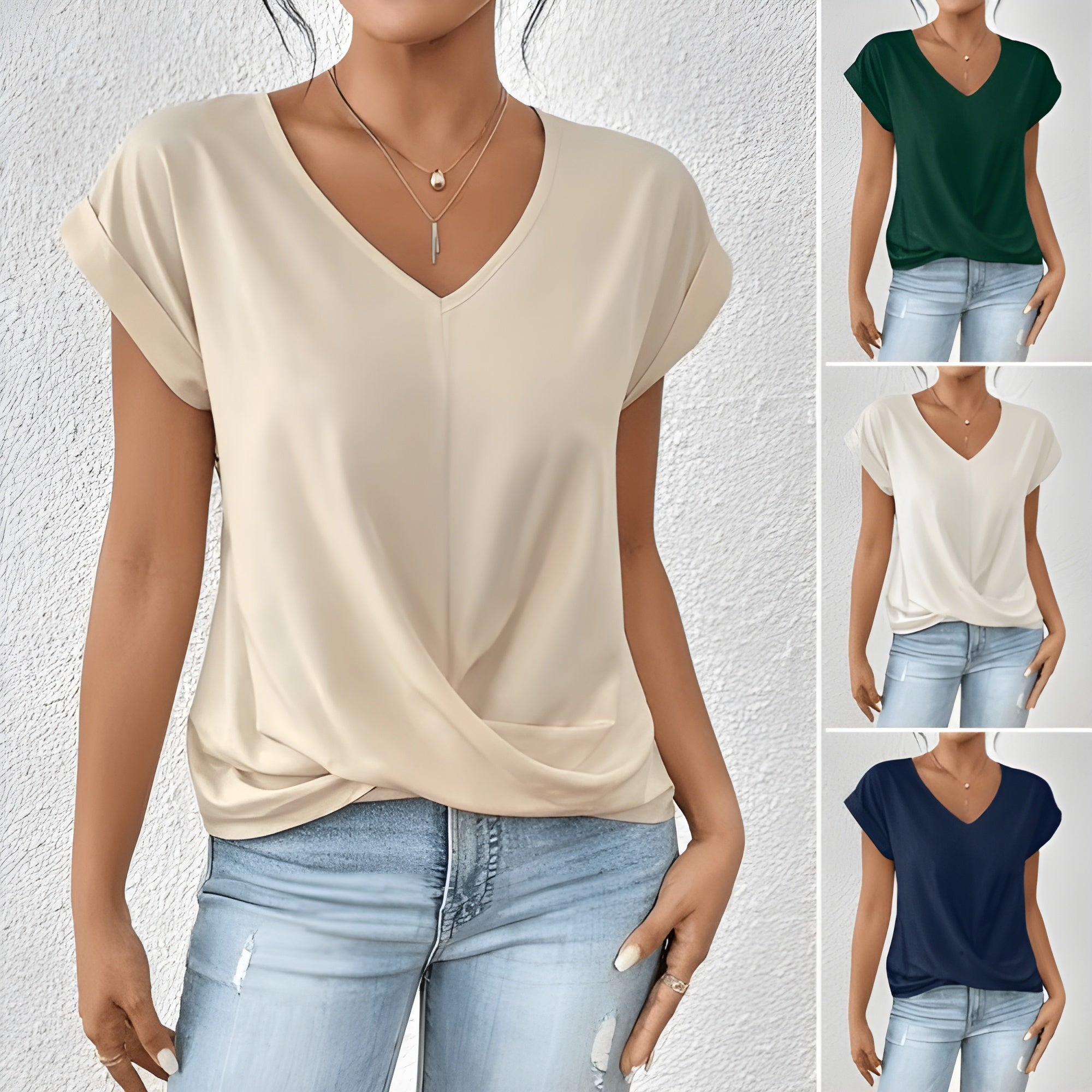Jet | Twist Front V-Neck Top