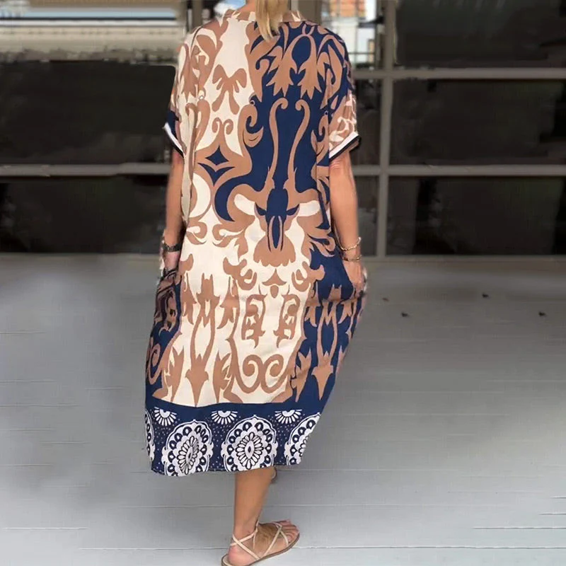 Amanda | Bohemian Printed Dress – Relaxed, Artistic & Effortless