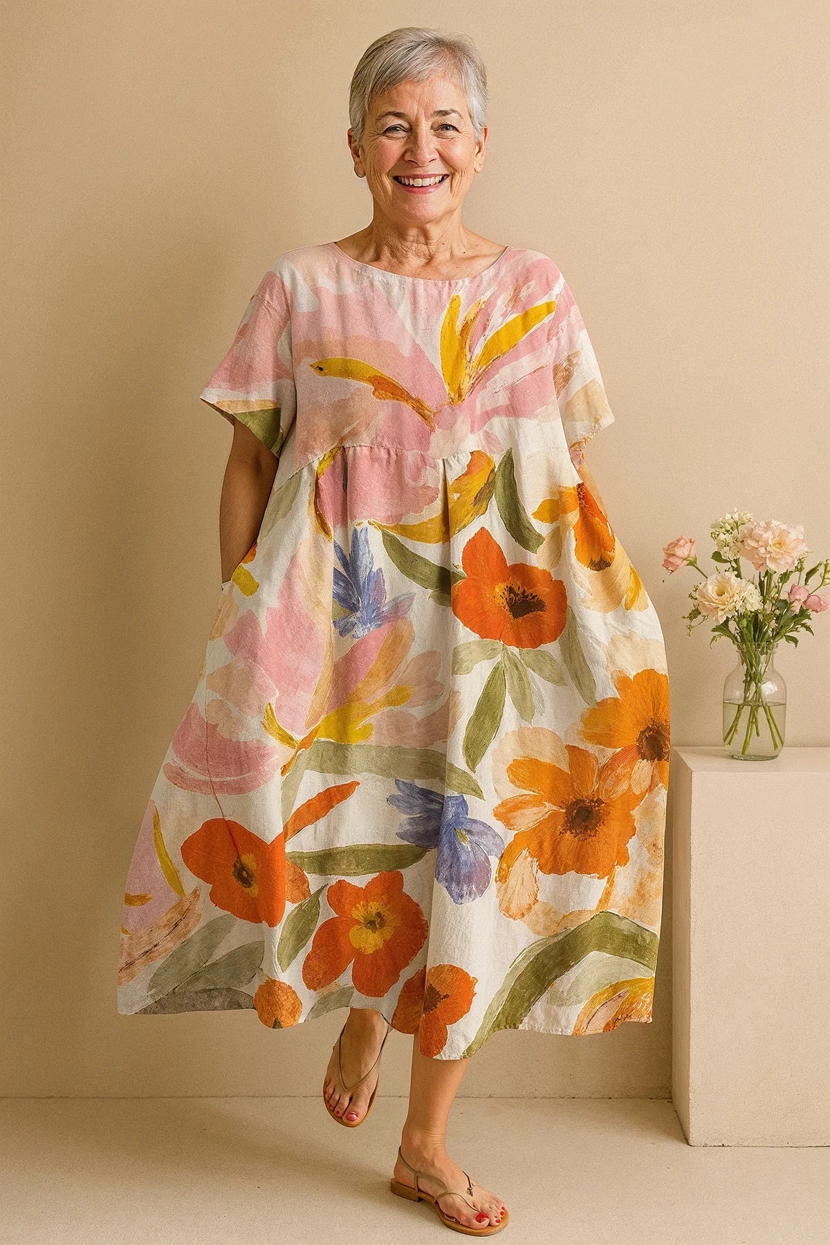 Dahlia | Elegant Floral Dress  Airy, Colourful & Comfortable