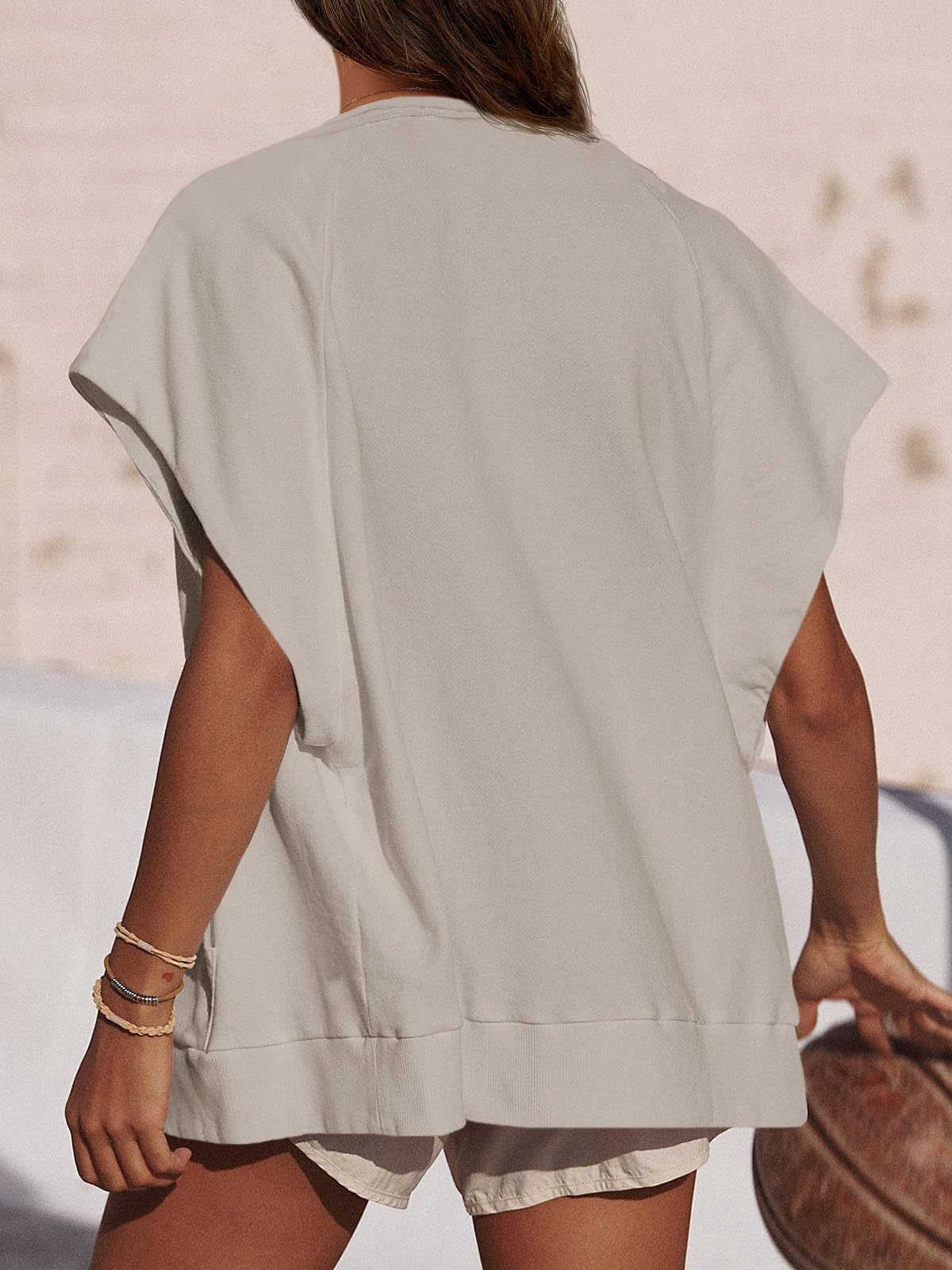 Eva |  Zip Up Sleeveless Sweatshirt With Pockets