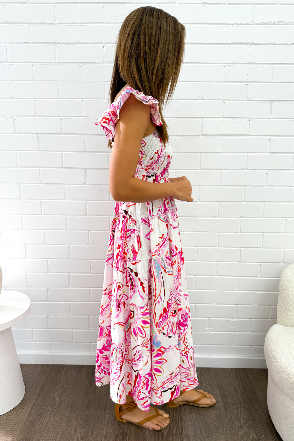 Lorraine | Pink Paisley Floral maxi dress