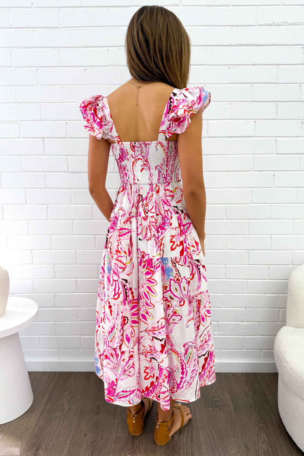 Lorraine | Pink Paisley Floral maxi dress
