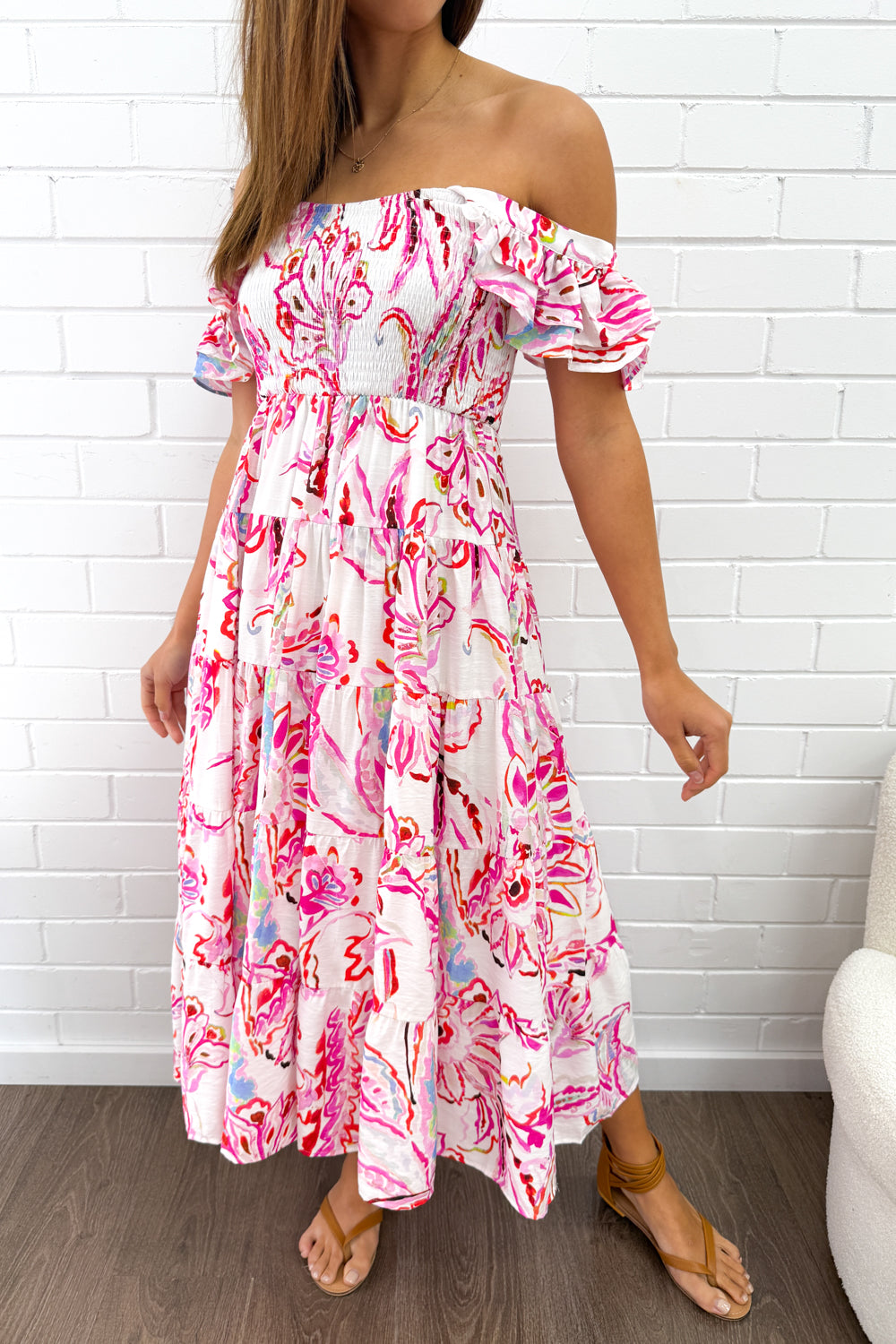 Lorraine | Pink Paisley Floral maxi dress