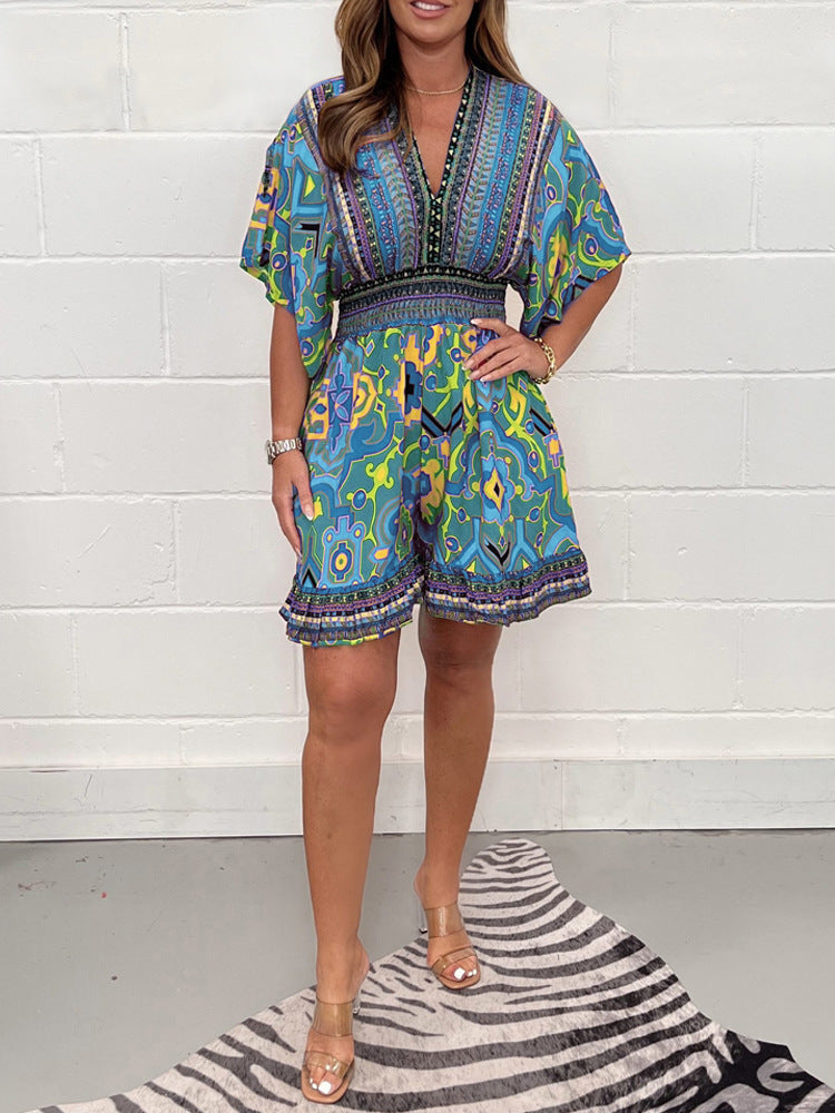 Denise | Bright Boho Print Playsuit – Fun, Flattering & Easy-Wear