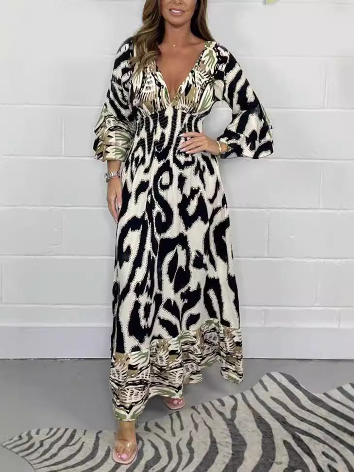Vanessa | Safari Print Maxi Dress – Relaxed, Flowy & Elegant