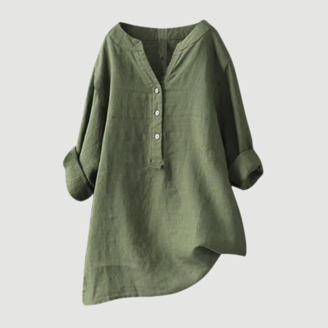 Hallie | Airy and Comfortable Linen Blouse with Buttons
