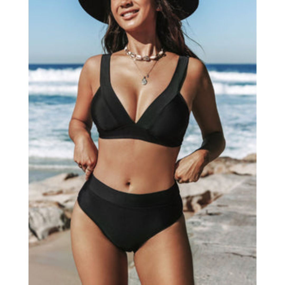 Sonia | Solid High Waist Swimsuit