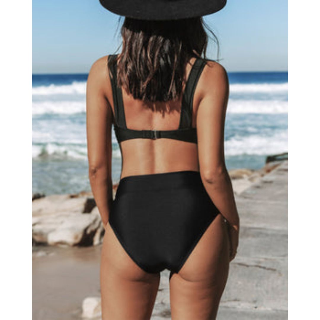 Sonia | Solid High Waist Swimsuit