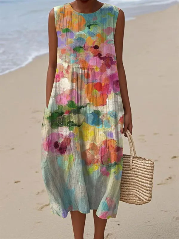 Adelina | Floral Patchwork Long Summer Dress