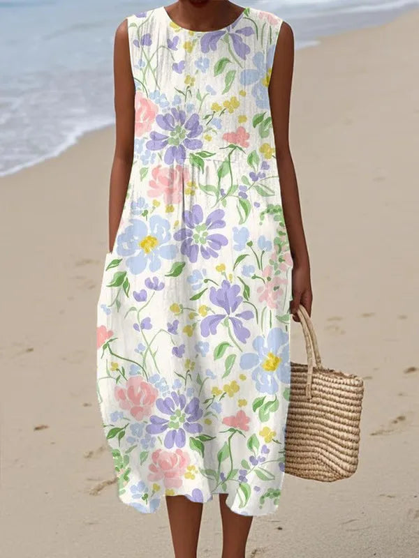 Adelina | Floral Patchwork Long Summer Dress