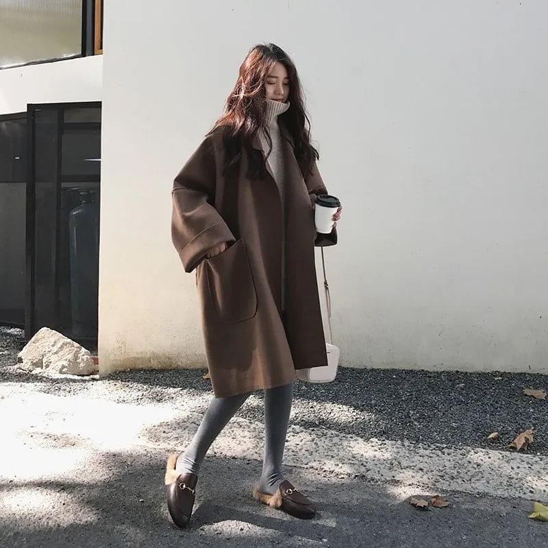 MAURA | Oversized Wool Blend Trenchcoat Jacket