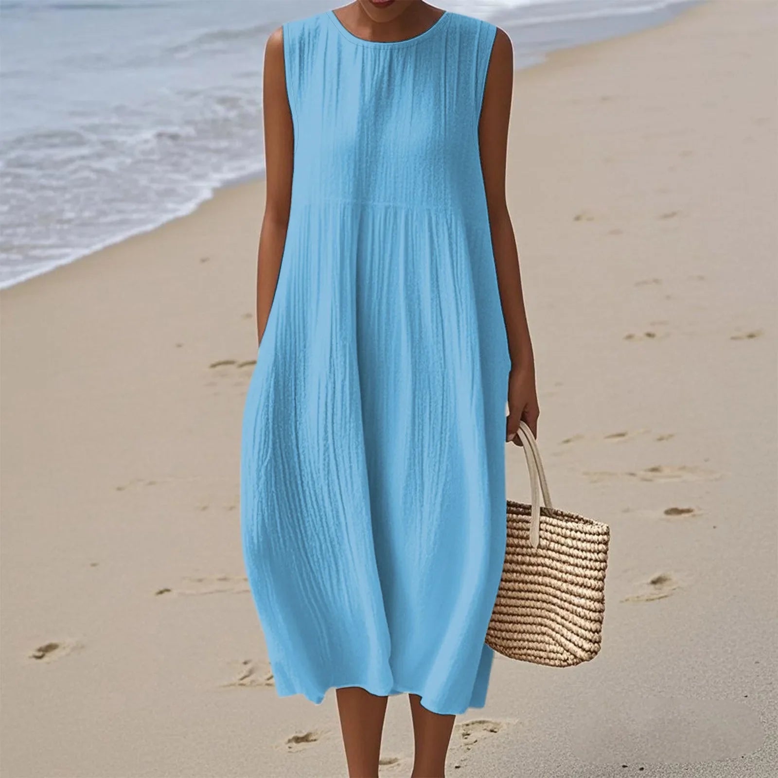 Sienna | Sleeveless Midi Dress for Effortless Summer Elegance