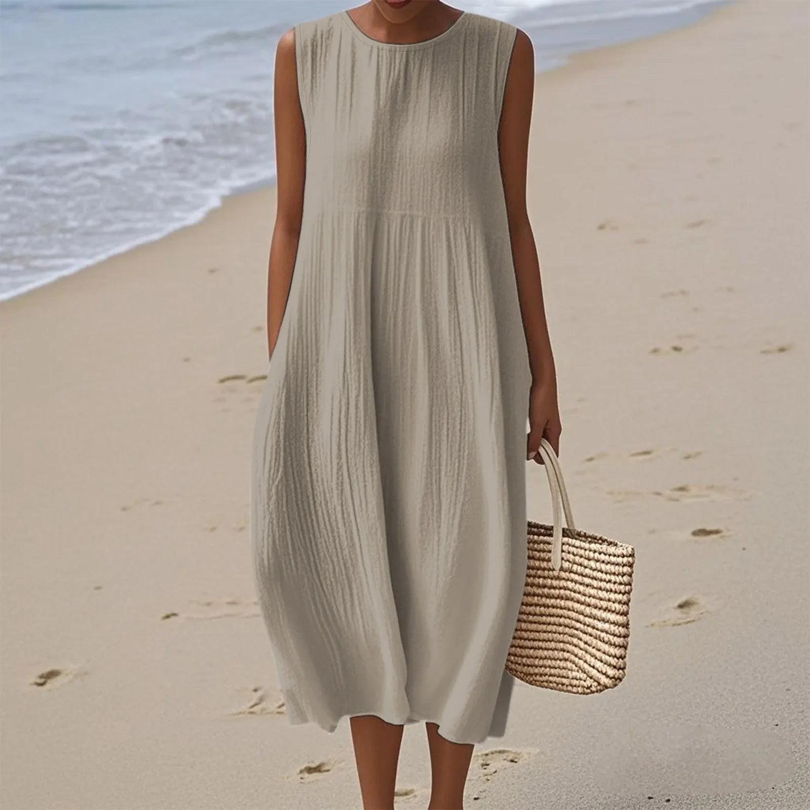 Sienna | Sleeveless Midi Dress for Effortless Summer Elegance