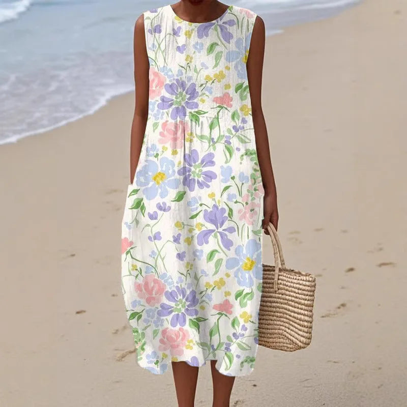 Adelina | Floral Patchwork Long Summer Dress