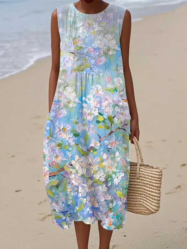 Adelina | Floral Patchwork Long Summer Dress