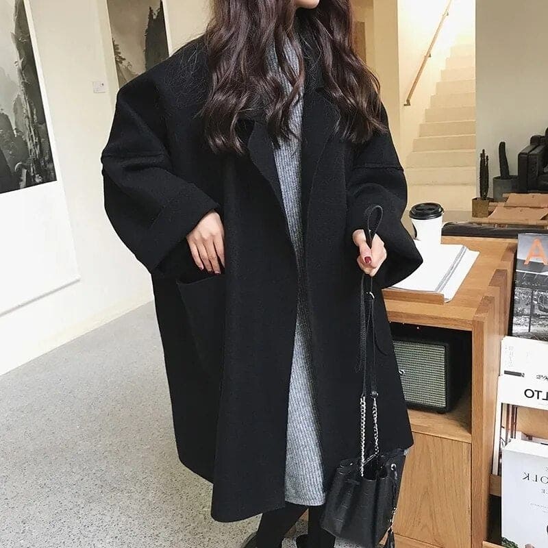 MAURA | Oversized Wool Blend Trenchcoat Jacket