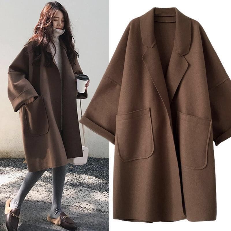 MAURA | Oversized Wool Blend Trenchcoat Jacket