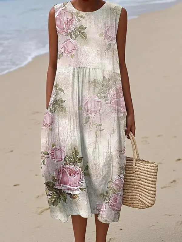 Adelina | Floral Patchwork Long Summer Dress