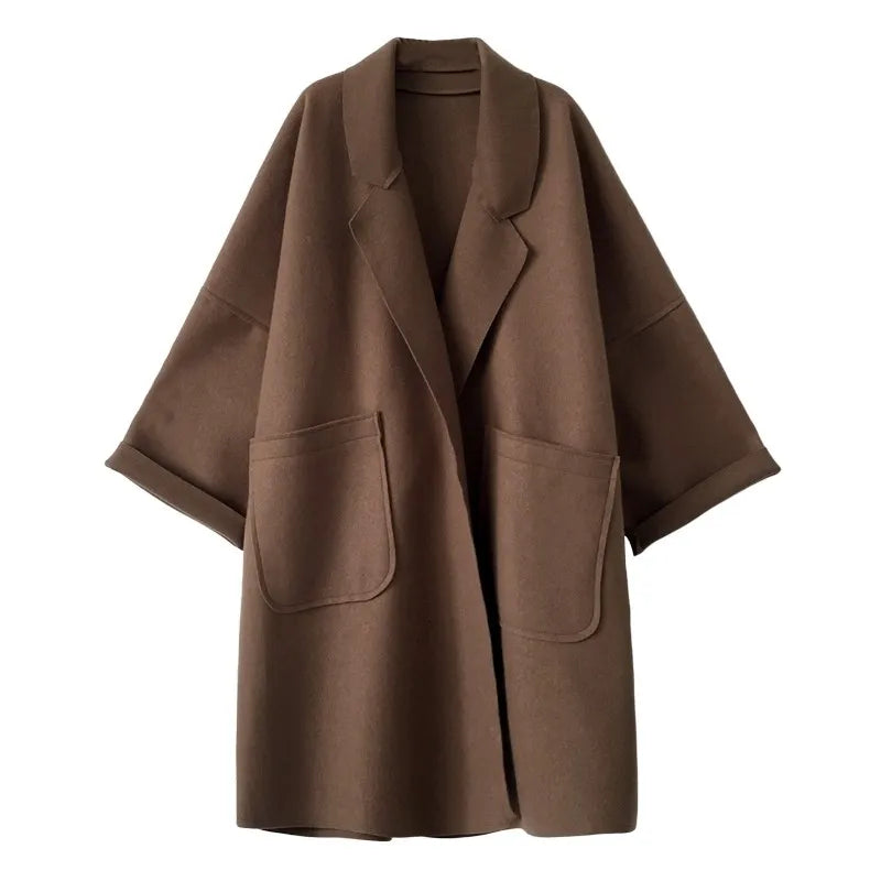 MAURA | Oversized Wool Blend Trenchcoat Jacket