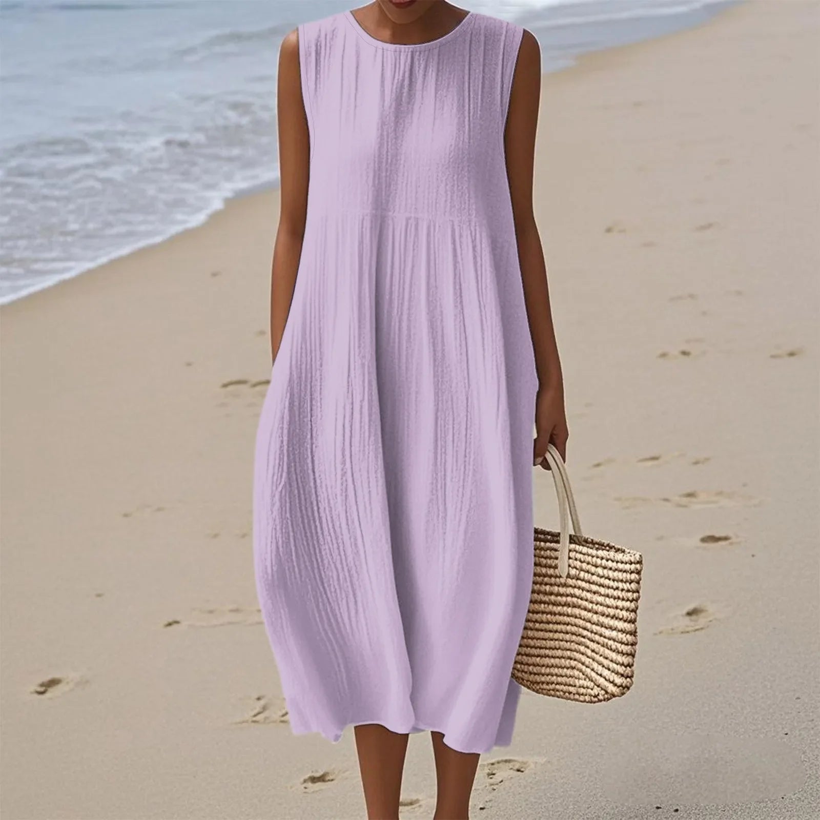 Sienna | Sleeveless Midi Dress for Effortless Summer Elegance